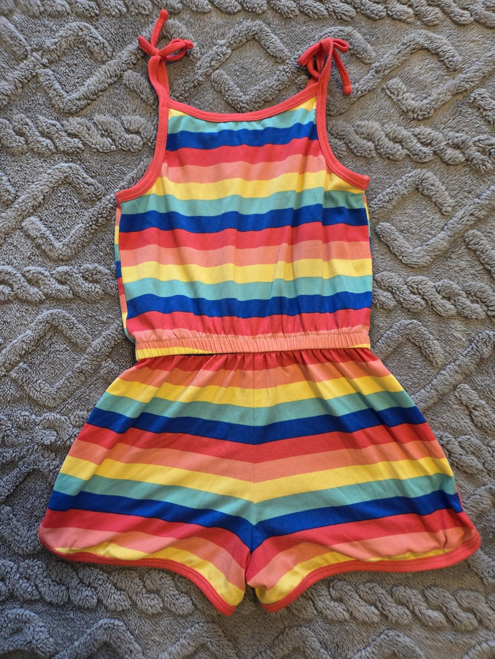 Jessica Simpson 4T - Bright Rainbow Stripe Romper - Picture 5 of 5